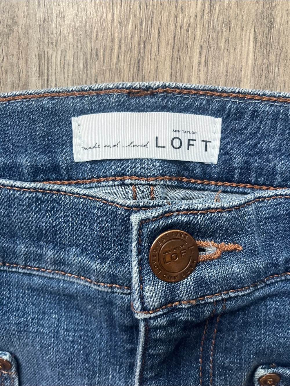 LOFT Blue Wide-Leg Denim Jeans Size10 - Picture 4 of 14